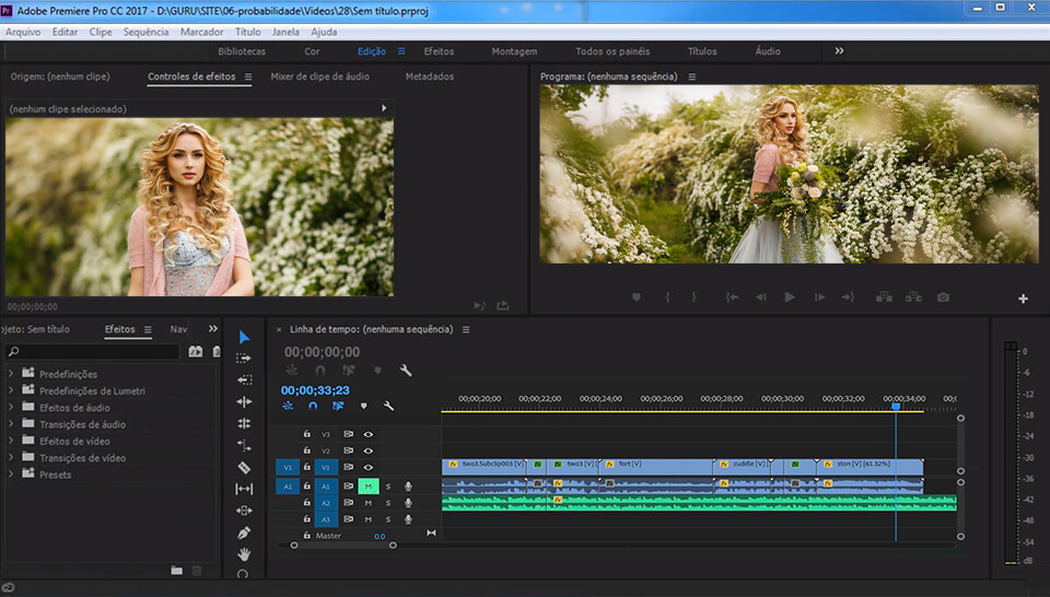interface do adobe premiere crackeado