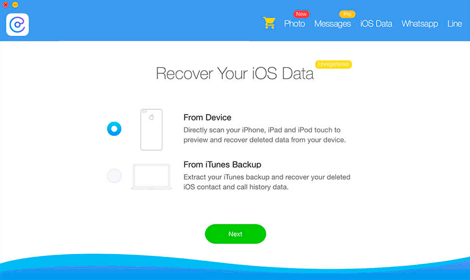 iphone contact recovery minicreo software interface