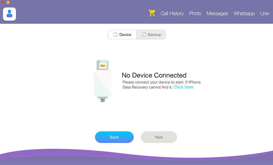 iphone data recovery minicreo software interface