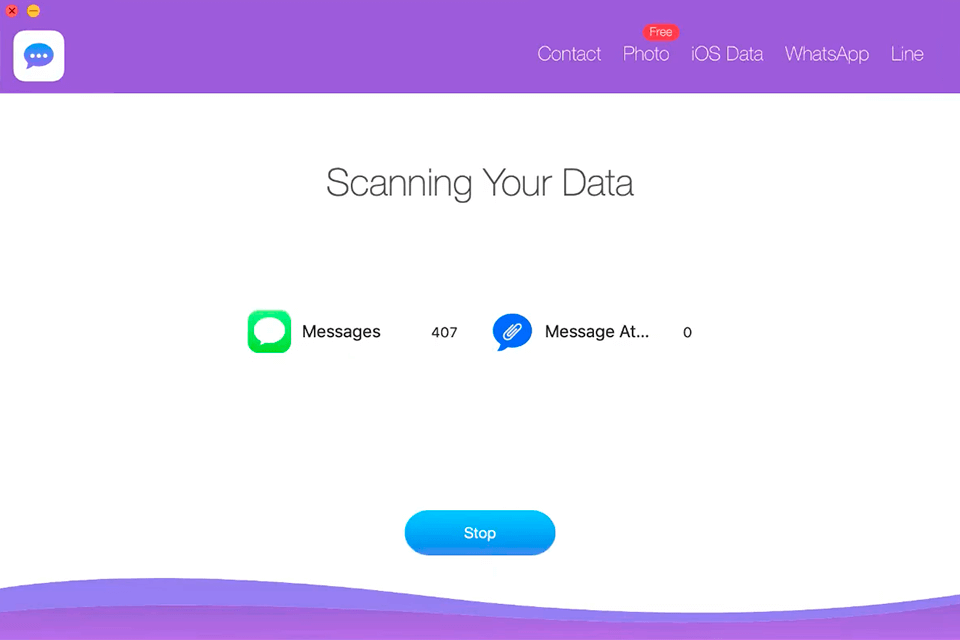 iphone message recovery minicreo software interface