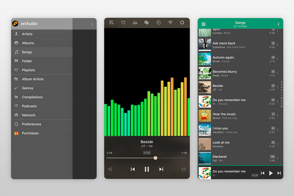 jetaudio best music player for iphone interface