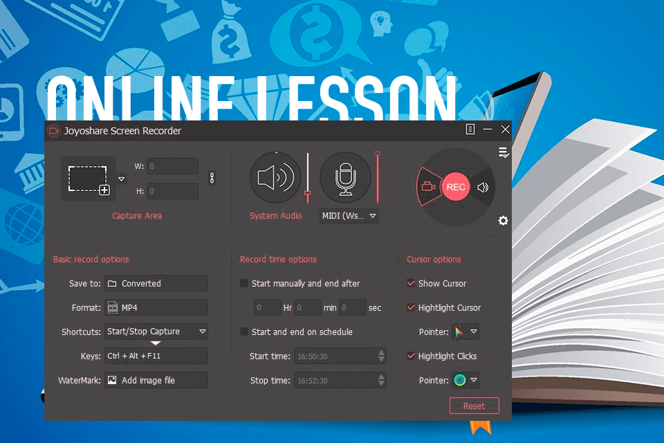 joyshare screen recorder video tutorial software interface