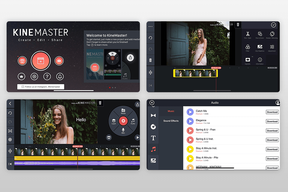 kinemaster video editor for android interface
