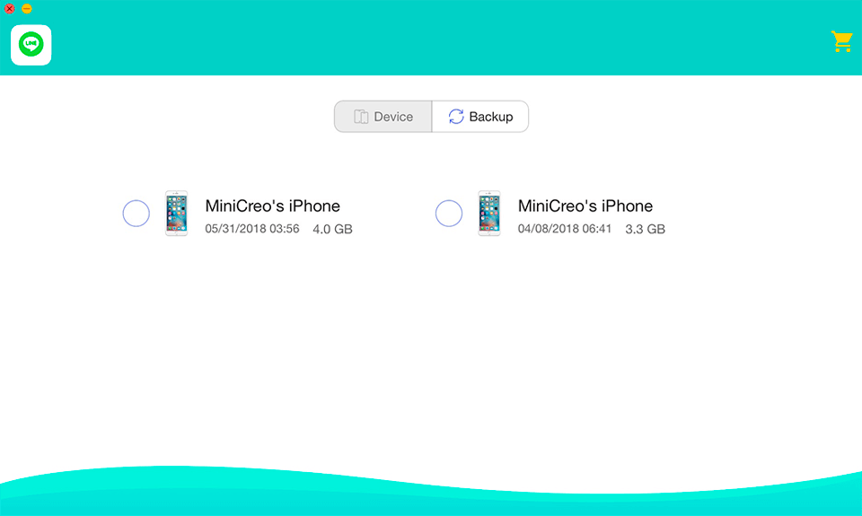 line message recovery minicreo software interface