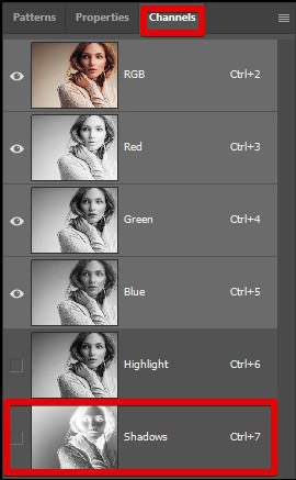 luminosity masking shadows