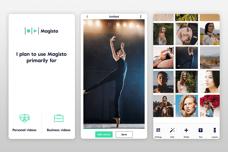 magisto video editor for android interface