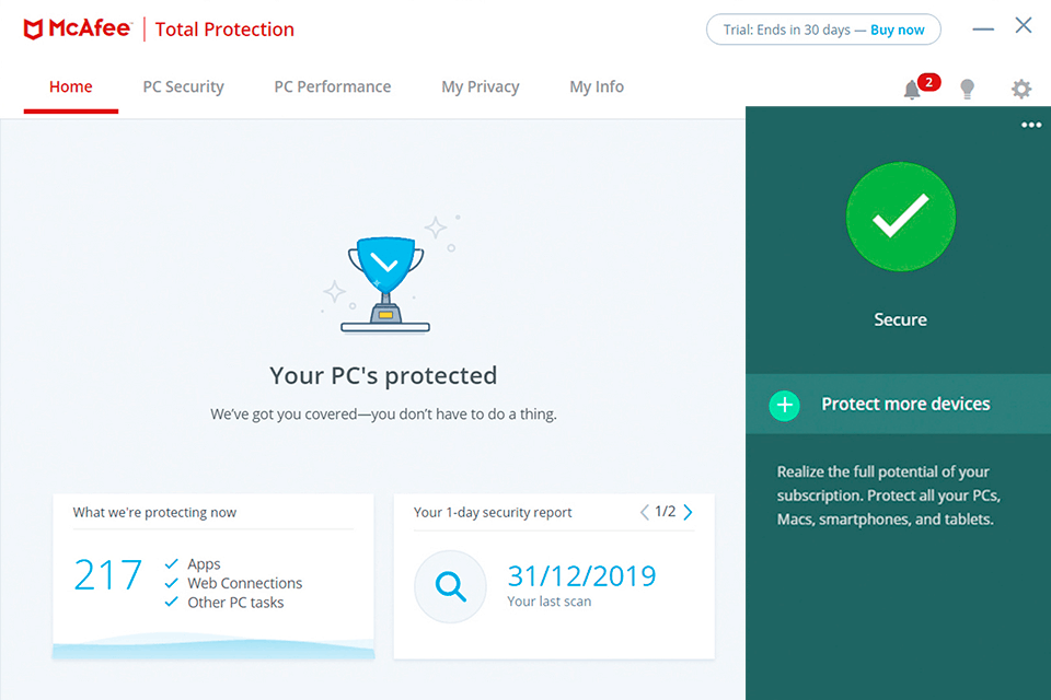 mcafee total protection anti spyware software