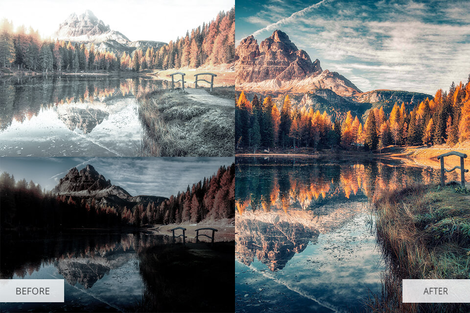 mergin images in reflection photography