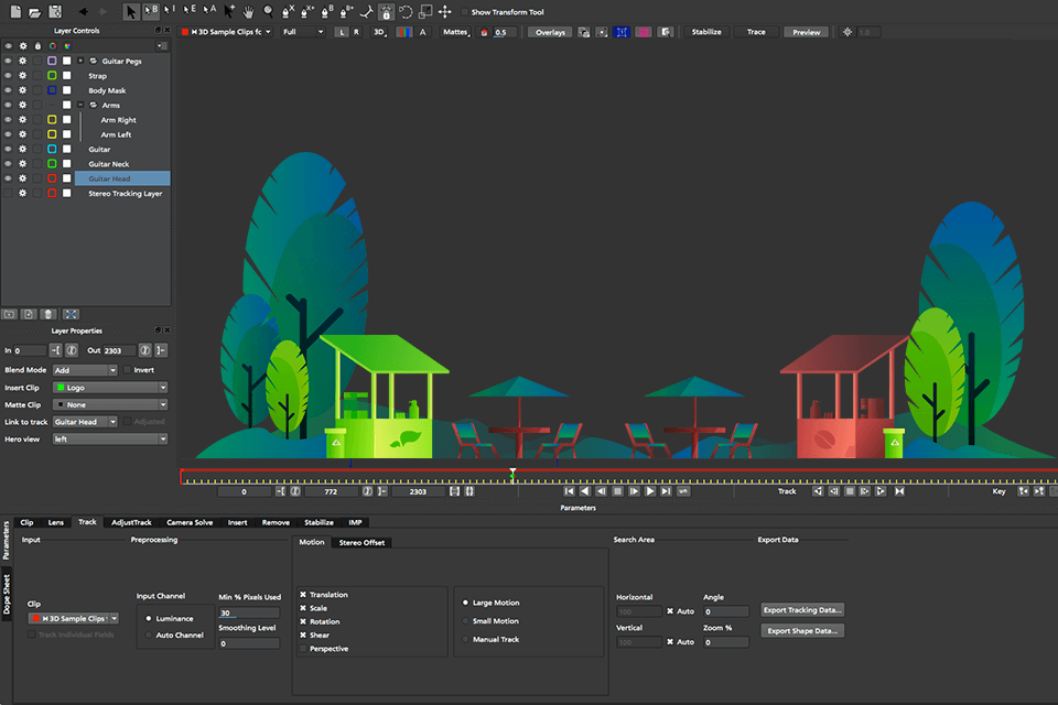 mocha pro rotoscoping software interface
