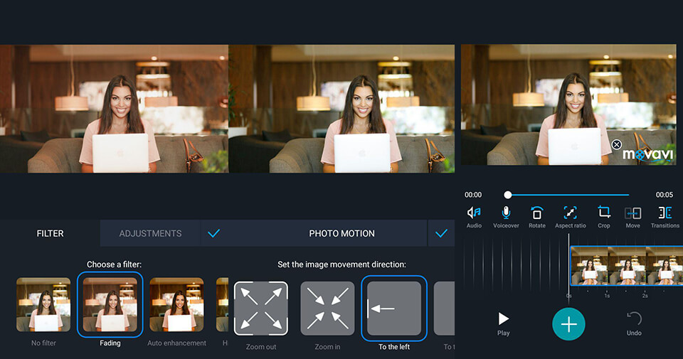 movavi clips interface