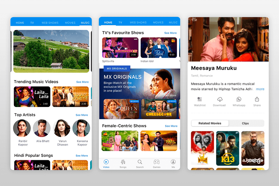 mx video player youtube app for iphone interface
