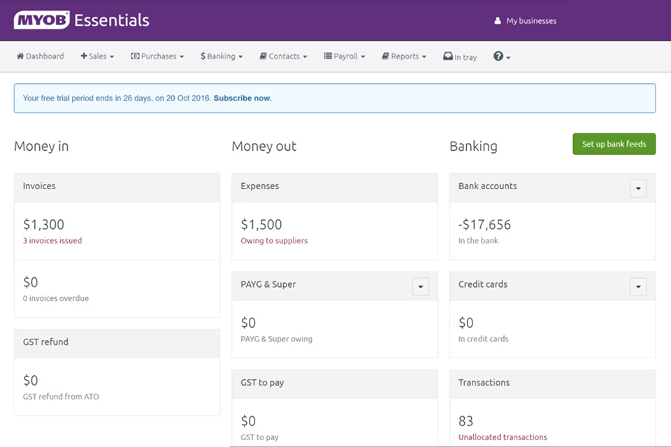 myob essentials best accounting software for medium sized business interface