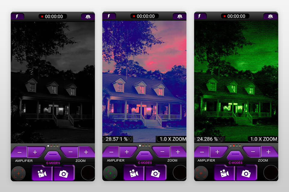 night mood camera app interface