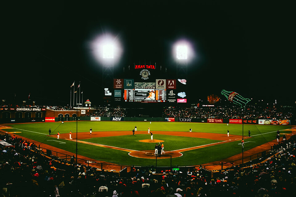 cool night photography ideas at the stadium