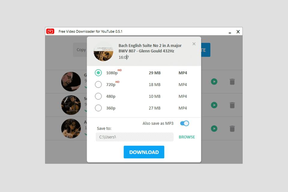 notmp3 free video downloader interface
