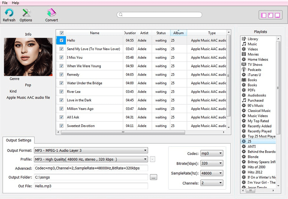 ondesoft itunes converter download interface