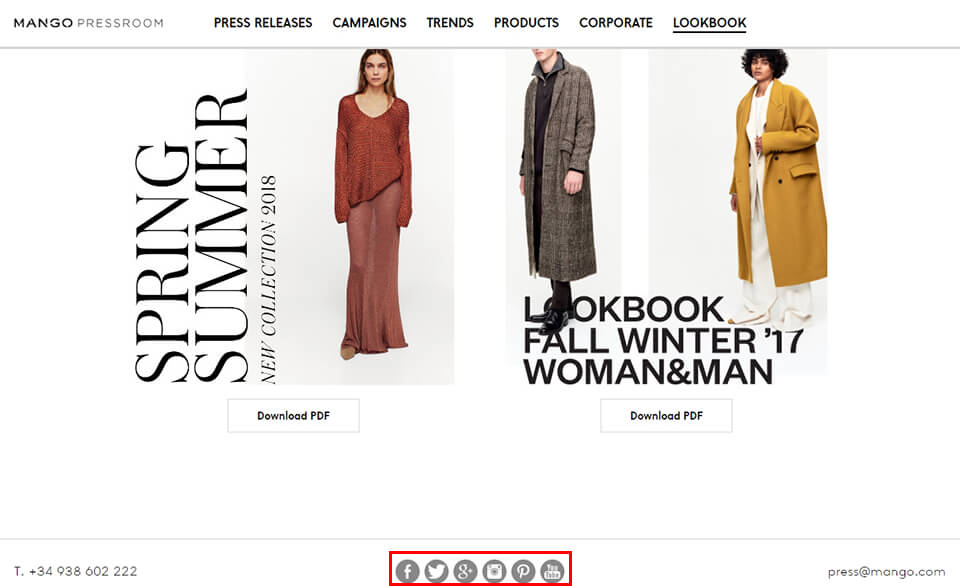 online lookbook contacts