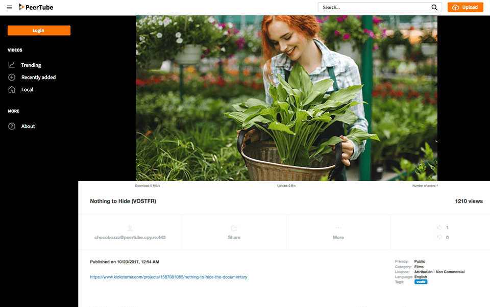 peertube youtube alternative interface