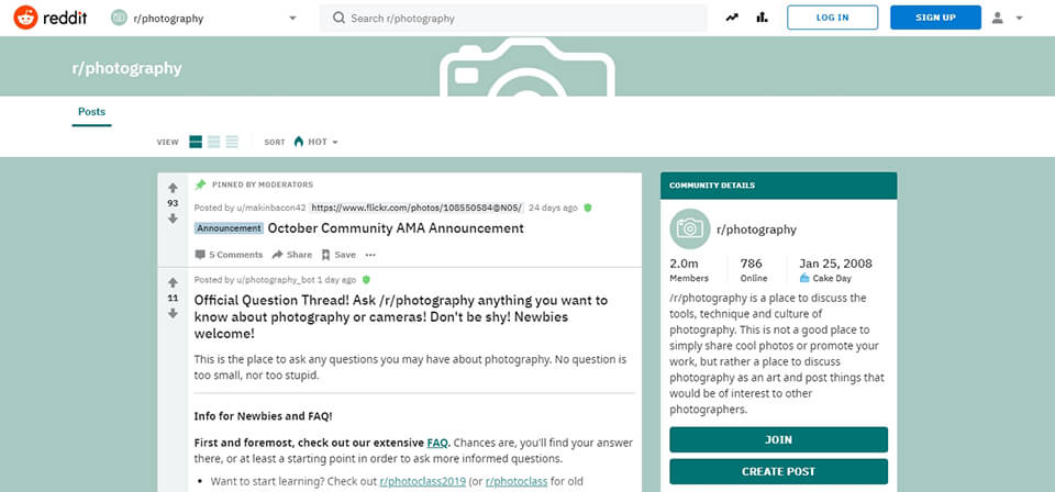 photographer forum Reddit