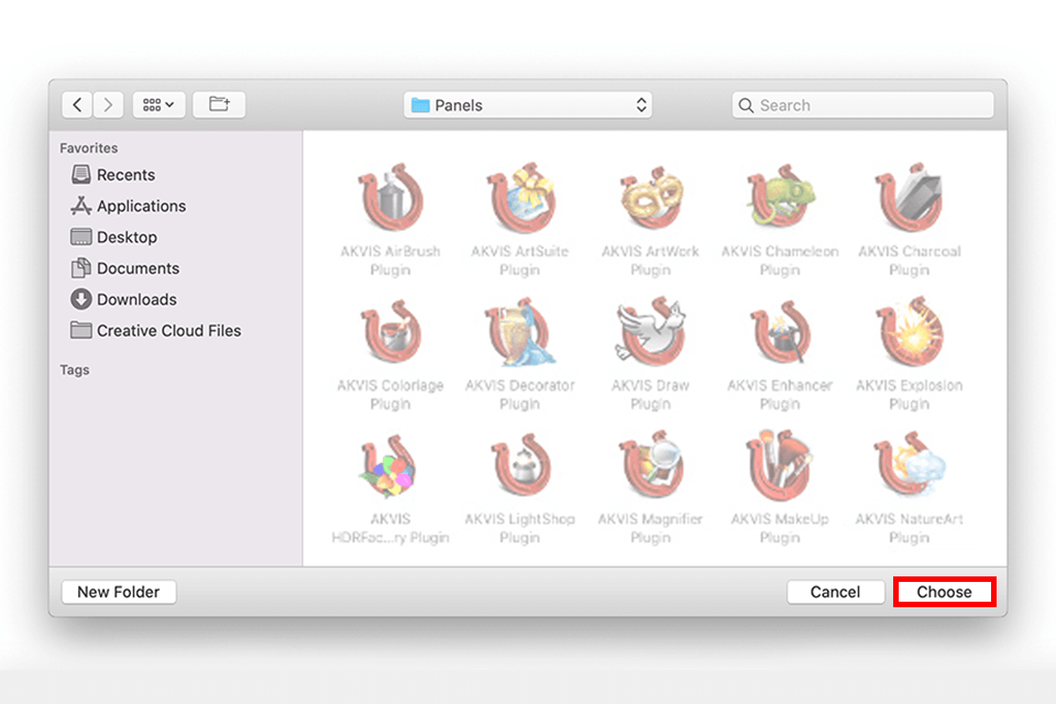 photoshop elements plug-ins folder checkbox