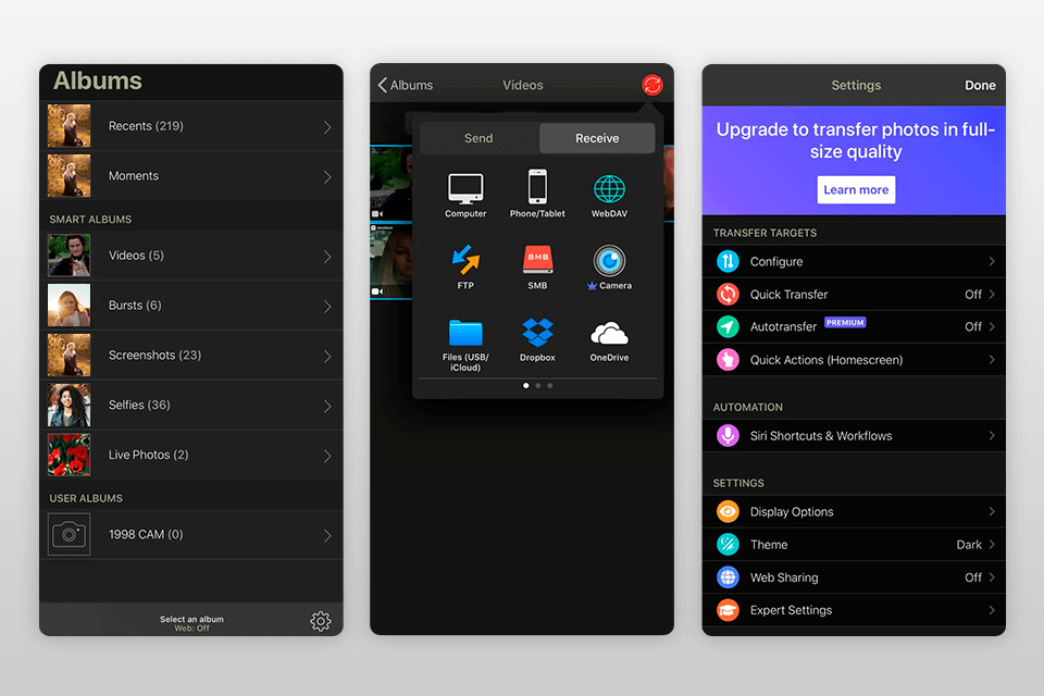 photosync photo transfer app interface