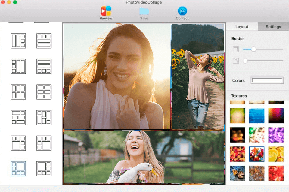 photovideocollage app for mac interface