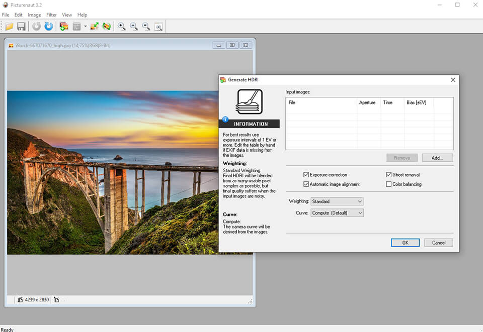 picturenaut 3 free hdr software interface 