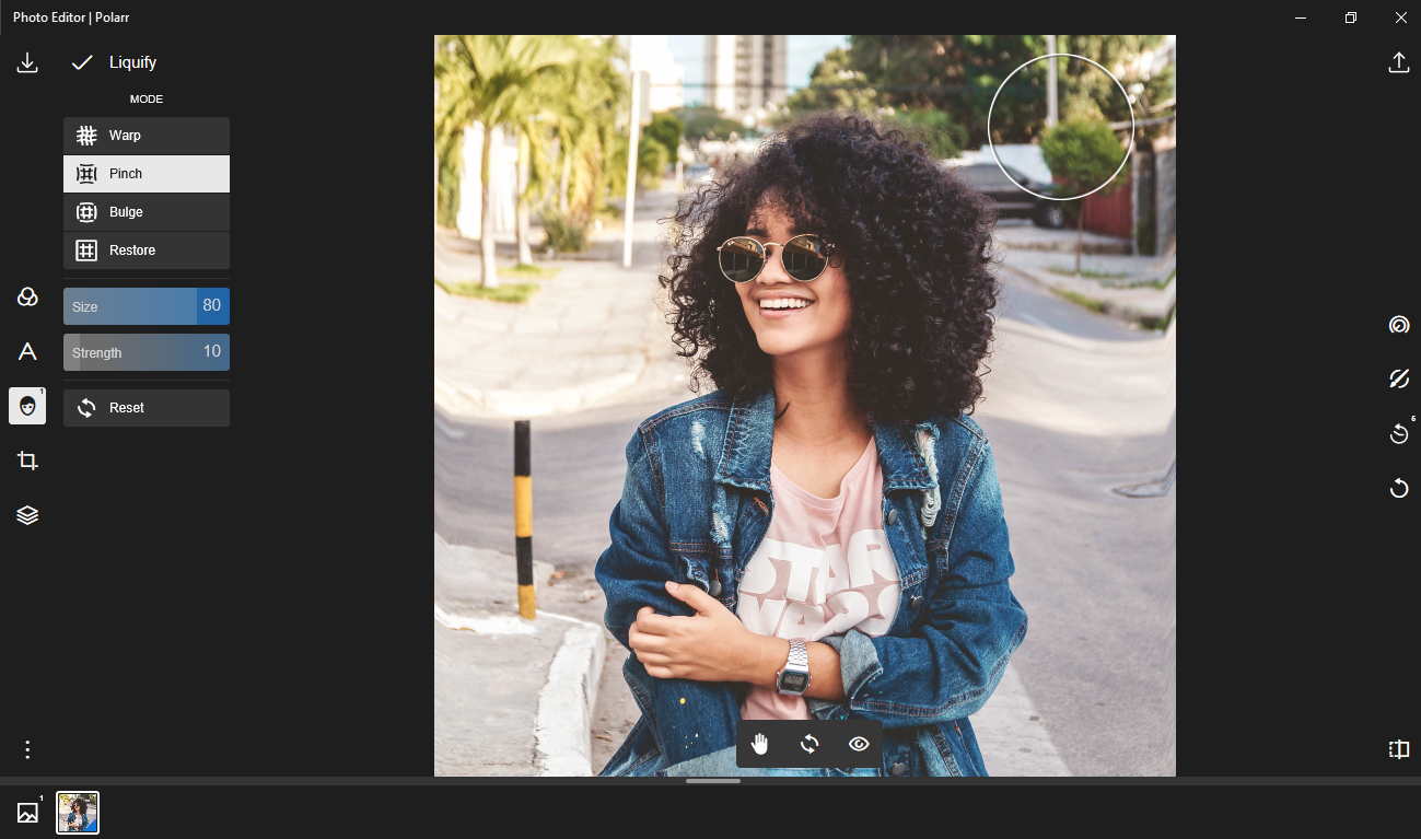 polarr pro retouch fix liquify