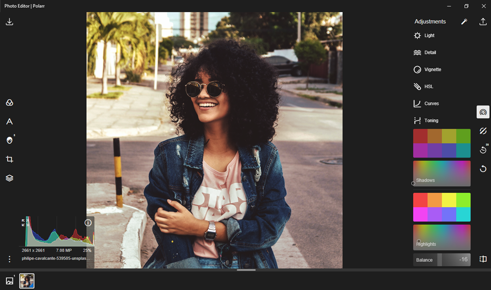 polarr pro toning