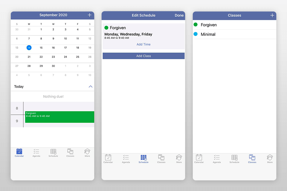 power planner student planner app interface
