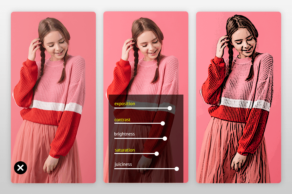 prisma cartoon pictures app interface