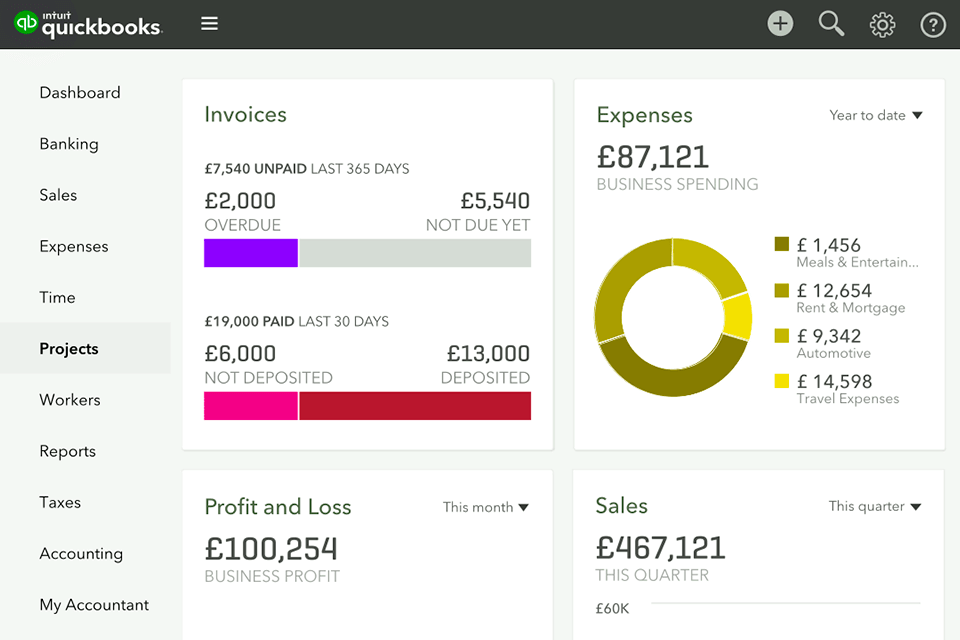 quickbooks best accounting software for medium sized business interface