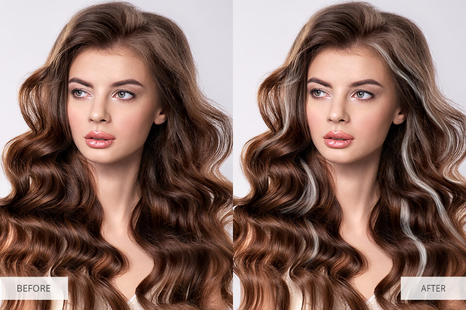 retouching hair dry media brush