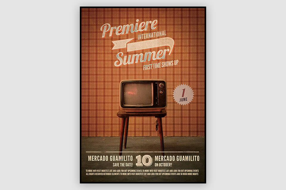 retro free poster mockup