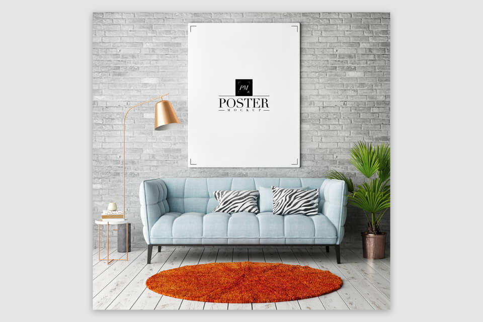 room interior frame poster mockup