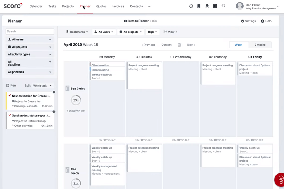 scoro invoice software for mac interface