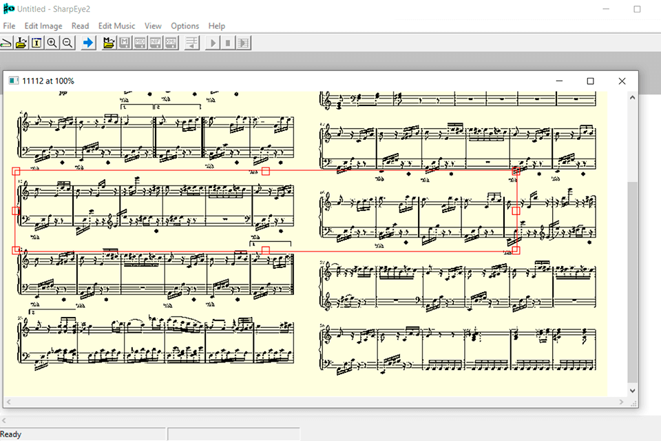 sharpeye music scanning software interface