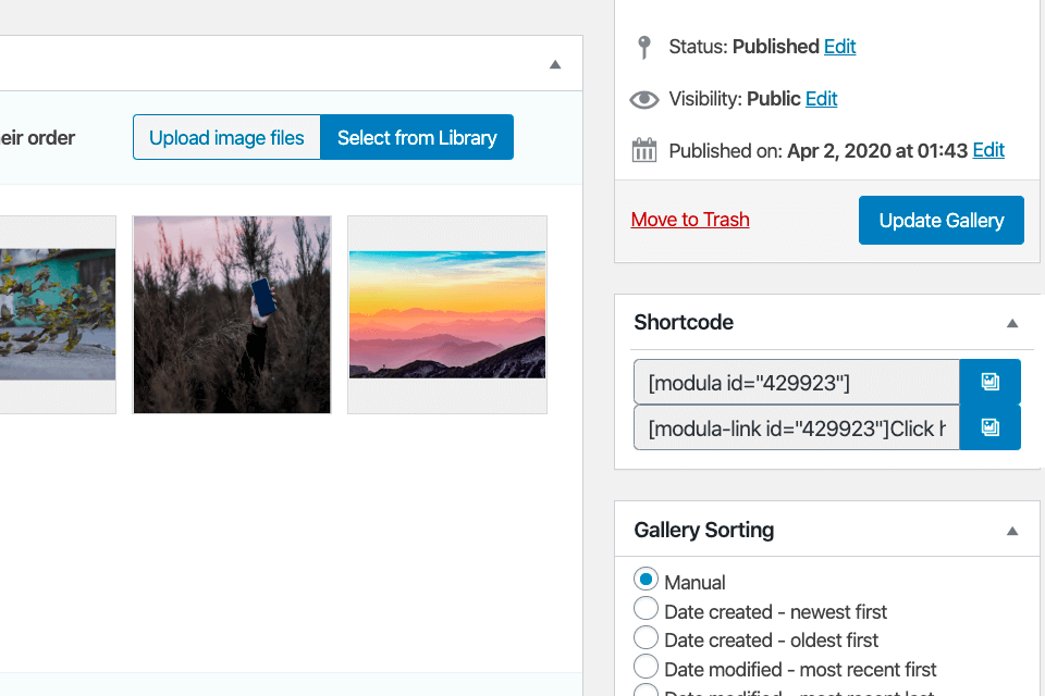 shortcode wp modula review