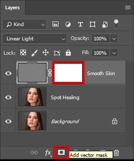 skin smoothing photoshop with high pass filter adding mask