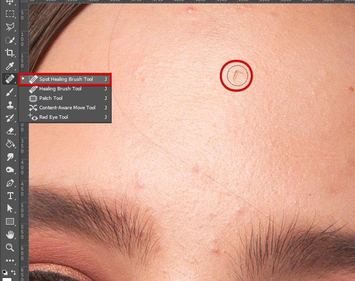 skin smoothing photoshop with high pass filter spot healing