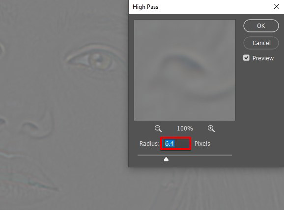 skin smoothing photoshop with high pass filter radius