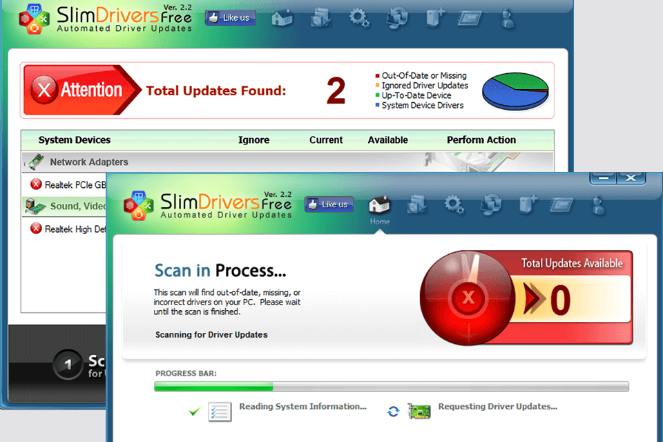 slimdrivers download interface