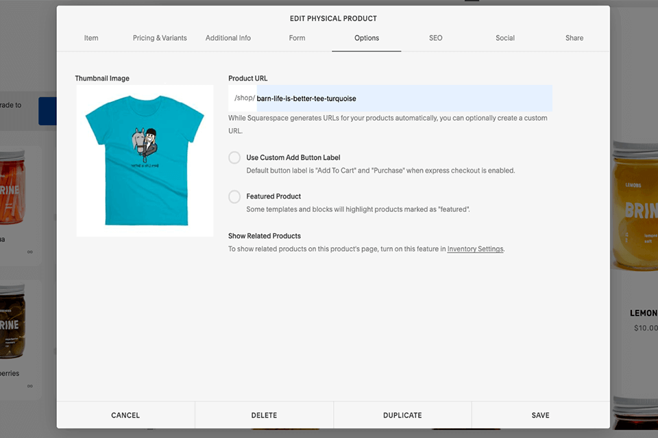 squarespace ecommerce platforms interface