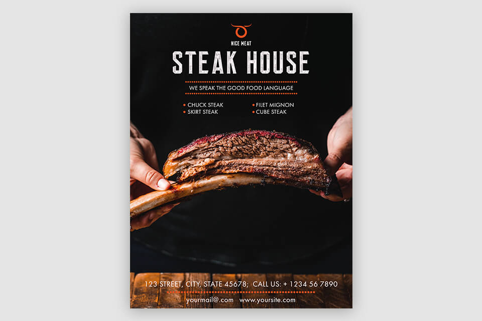 steakhouse free poster mockup