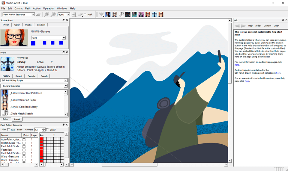studio artist 5.0 rotoscoping software interface