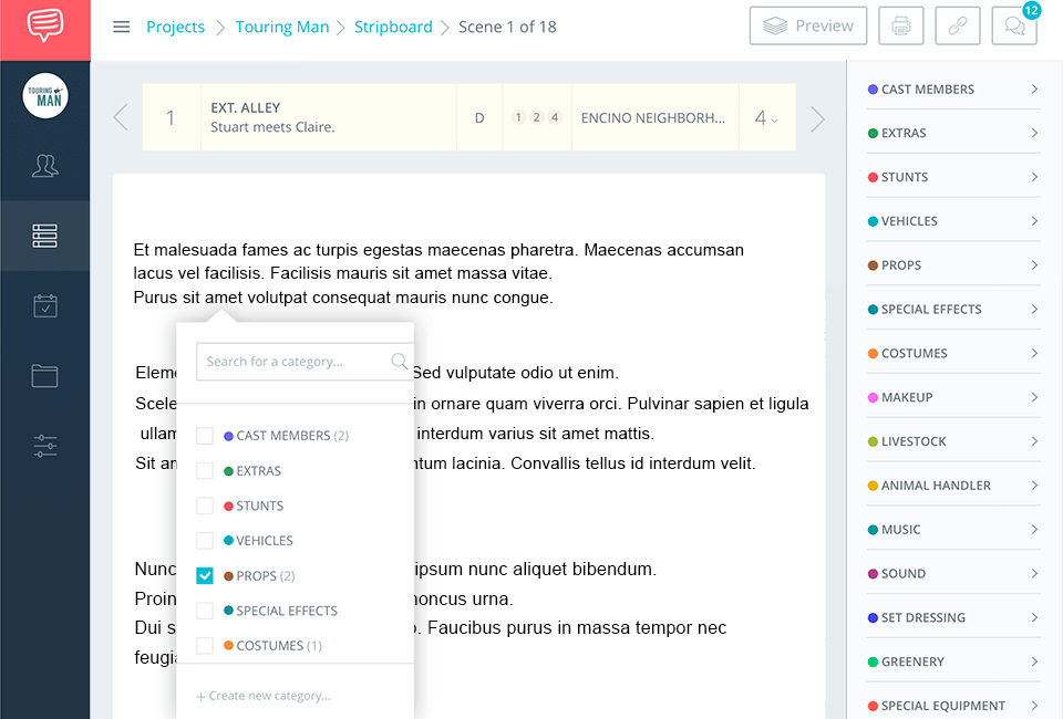 studiobinder interface adobe story alternative