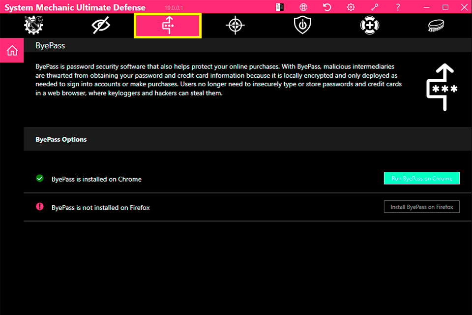 system mechanic ultimate defense byepass interface