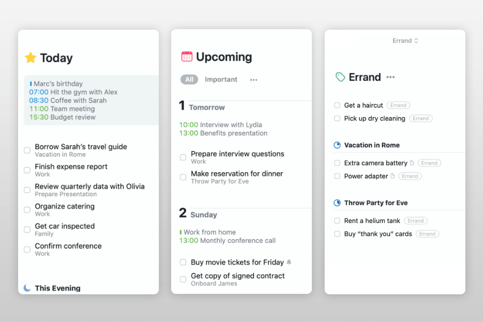 things 3 daily planner app