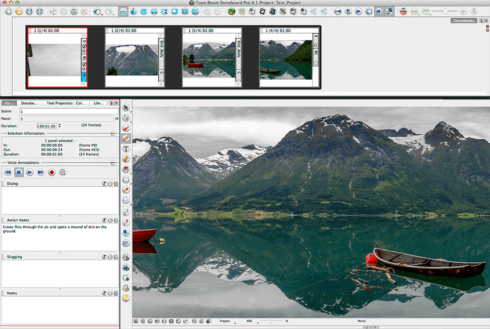 toon boom storyboard pro software interface