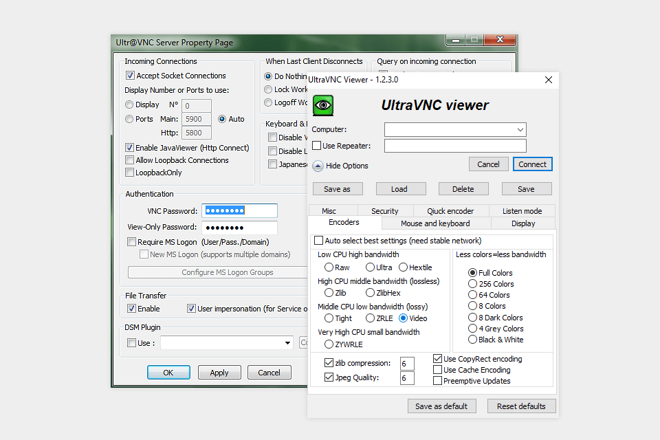ultravnc vnc software interface